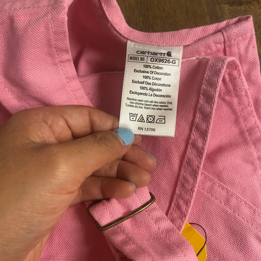 NWT Carhartt light pink‎ adjustable strap girls overall pants SIZE 3T - Picture 2 of 5